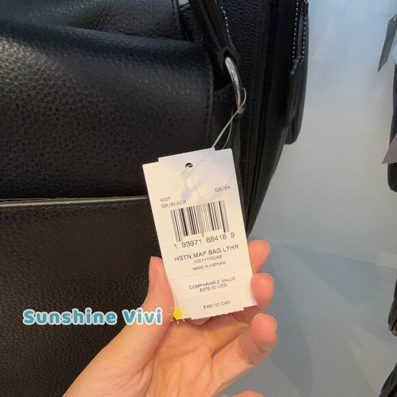 NWT COACH 4007 Houston Map Bag Leather Crossbody Gunmetal/Black - Picture 4 of 5